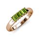 3 - Melina 5x3 mm Emerald Cut Peridot 5 Stone Thick Shank Wedding Band 