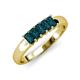 3 - Melina 5x3 mm Emerald Cut London Blue Topaz 5 Stone Thick Shank Wedding Band 