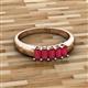 2 - Melina 5x3 mm Emerald Cut Ruby 5 Stone Thick Shank Wedding Band 