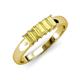 3 - Melina 5x3 mm Emerald Cut Yellow Sapphire 5 Stone Thick Shank Wedding Band 
