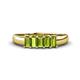 1 - Melina 5x3 mm Emerald Cut Peridot 5 Stone Thick Shank Wedding Band 
