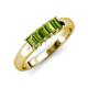 3 - Melina 5x3 mm Emerald Cut Peridot 5 Stone Thick Shank Wedding Band 
