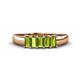 1 - Melina 5x3 mm Emerald Cut Peridot 5 Stone Thick Shank Wedding Band 