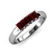 3 - Melina 5x3 mm Emerald Cut Red Garnet 5 Stone Thick Shank Wedding Band 