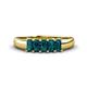 1 - Melina 5x3 mm Emerald Cut London Blue Topaz 5 Stone Thick Shank Wedding Band 