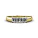1 - Melina 5x3 mm Emerald Cut Diamond 5 Stone Thick Shank Wedding Band 