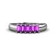 1 - Melina 5x3 mm Emerald Cut Amethyst 5 Stone Thick Shank Wedding Band 