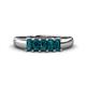 1 - Melina 5x3 mm Emerald Cut London Blue Topaz 5 Stone Thick Shank Wedding Band 