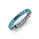 4 - Allie 3.00 mm Princess Cut Blue Diamond Eternity Band 