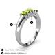 4 - Melina 5x3 mm Emerald Cut Peridot 5 Stone Thick Shank Wedding Band 
