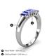 4 - Melina 5x3 mm Emerald Cut Tanzanite 5 Stone Thick Shank Wedding Band 