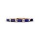 1 - Sarah Baguette Blue Sapphire and Round Lab Grown Diamond Wedding Band 