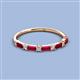 3 - Sarah Baguette Ruby and Round Lab Grown Diamond Wedding Band 