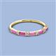 3 - Sarah Baguette Pink Sapphire and Round Lab Grown Diamond Wedding Band 