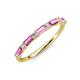 4 - Sarah Baguette Pink Sapphire and Round Lab Grown Diamond Wedding Band 