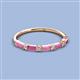 3 - Sarah Baguette Pink Sapphire and Round Lab Grown Diamond Wedding Band 