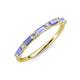 4 - Sarah Baguette Tanzanite and Round Lab Grown Diamond Wedding Band 