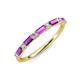 4 - Sarah Baguette Amethyst and Round Lab Grown Diamond Wedding Band 