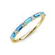 4 - Sarah Baguette Blue Topaz and Round Lab Grown Diamond Wedding Band 