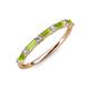 4 - Sarah Baguette Peridot and Round Lab Grown Diamond Wedding Band 