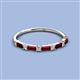 3 - Sarah Baguette Red Garnet and Round Lab Grown Diamond Wedding Band 