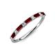 4 - Sarah Baguette Red Garnet and Round Lab Grown Diamond Wedding Band 