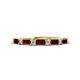 1 - Sarah Baguette Red Garnet and Round Lab Grown Diamond Wedding Band 