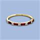 3 - Sarah Baguette Red Garnet and Round Lab Grown Diamond Wedding Band 