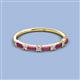 3 - Sarah Baguette Rhodolite Garnet and Round Lab Grown Diamond Wedding Band 