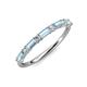 4 - Sarah Baguette Aquamarine and Round Lab Grown Diamond Wedding Band 