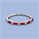 3 - Sarah Baguette Ruby and Round Lab Grown Diamond Wedding Band 