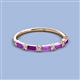 3 - Sarah Baguette Amethyst and Round Lab Grown Diamond Wedding Band 