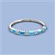 3 - Sarah Baguette Blue Topaz and Round Lab Grown Diamond Wedding Band 