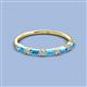 3 - Sarah Baguette Blue Topaz and Round Lab Grown Diamond Wedding Band 