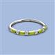 3 - Sarah Baguette Peridot and Round Lab Grown Diamond Wedding Band 