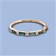3 - Sarah Baguette Lab Created Alexandrite and Round Lab Grown Diamond Wedding Band 
