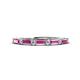 1 - Sarah Baguette Pink Sapphire and Round Lab Grown Diamond Wedding Band 