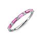 4 - Sarah Baguette Pink Sapphire and Round Lab Grown Diamond Wedding Band 