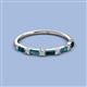 3 - Sarah Baguette London Blue Topaz and Round Lab Grown Diamond Wedding Band 