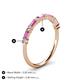 5 - Sarah Baguette Pink Sapphire and Round Lab Grown Diamond Wedding Band 