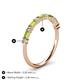5 - Sarah Baguette Peridot and Round Lab Grown Diamond Wedding Band 