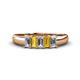 1 - Melina 5x3 mm Emerald Cut Diamond and Citrine 5 Stone Thick Shank Wedding Band 