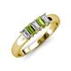 3 - Melina 5x3 mm Emerald Cut Diamond and Peridot 5 Stone Thick Shank Wedding Band 