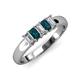 3 - Melina 5x3 mm Emerald Cut Diamond and London Blue Topaz 5 Stone Thick Shank Wedding Band 