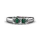 1 - Melina 5x3 mm Emerald Cut Diamond and Lab Created Alexandrite 5 Stone Thick Shank Wedding Band 