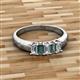 2 - Melina 5x3 mm Emerald Cut Diamond and Lab Created Alexandrite 5 Stone Thick Shank Wedding Band 