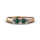 1 - Melina 5x3 mm Emerald Cut Diamond and Lab Created Alexandrite 5 Stone Thick Shank Wedding Band 