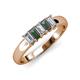 3 - Melina 5x3 mm Emerald Cut Diamond and Lab Created Alexandrite 5 Stone Thick Shank Wedding Band 