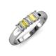 3 - Melina 5x3 mm Emerald Cut Diamond and Yellow Sapphire 5 Stone Thick Shank Wedding Band 