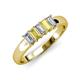 3 - Melina 5x3 mm Emerald Cut Diamond and Yellow Sapphire 5 Stone Thick Shank Wedding Band 